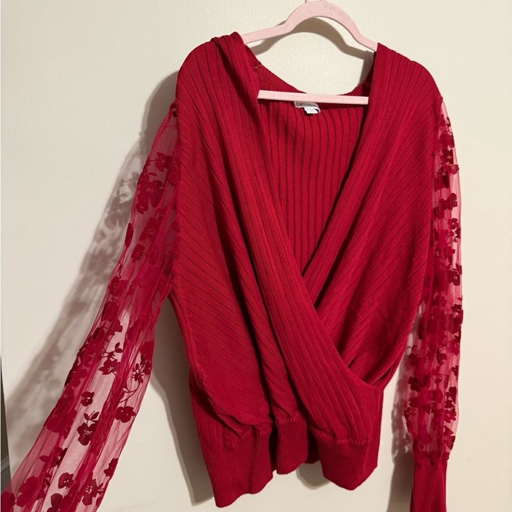 Cato Red Knit Top